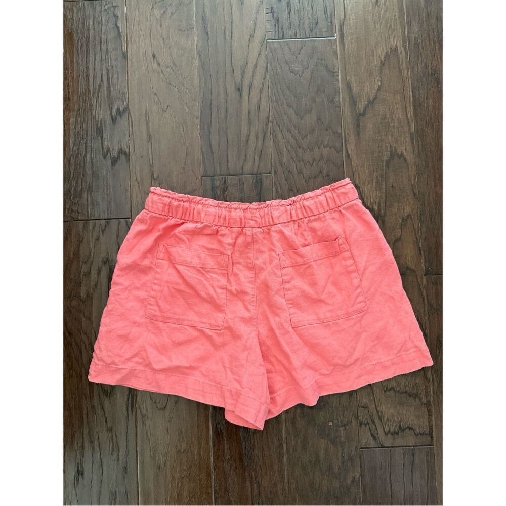 Gap Linen Drawstring Elastic Waist Shorts Coral S… - image 2